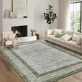 GarveeHome 9x12 Large Modern Green Area Rug Distressed Bordered Rug Soft Non by GarveeHome