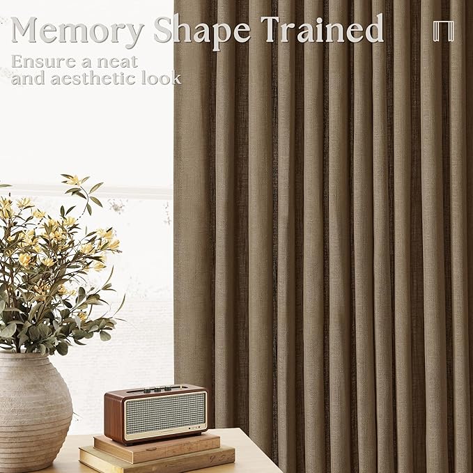 Extra Wide 102 Inch Long Pleat Curtains 70 Inch Wide Dutch Cocoa | Pinch Pleat - Image 4