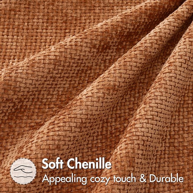 MIULEE Pack of 2 Fall Orange Decorative Pillow Covers 20x20 Inch Soft Chenille - Image 6