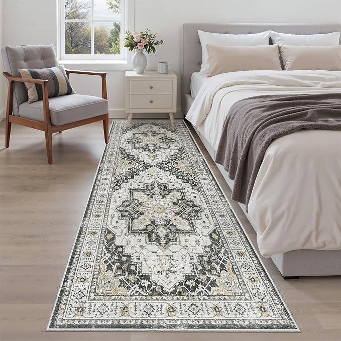 Madane Runner Rug 2'6''x8' Kitchen Runner, Hallway Runner Printed Vintage - Image 6