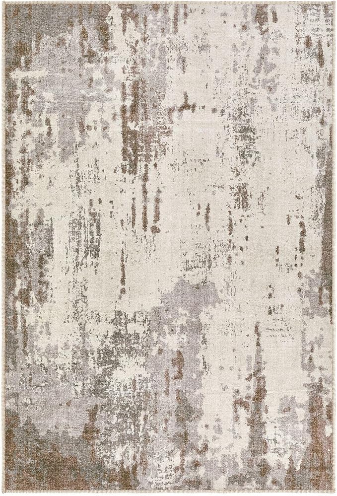 UERMEI 2x3 Entryway Area Rug: Washable Neutral Modern Abstract Small Rug - Image 7