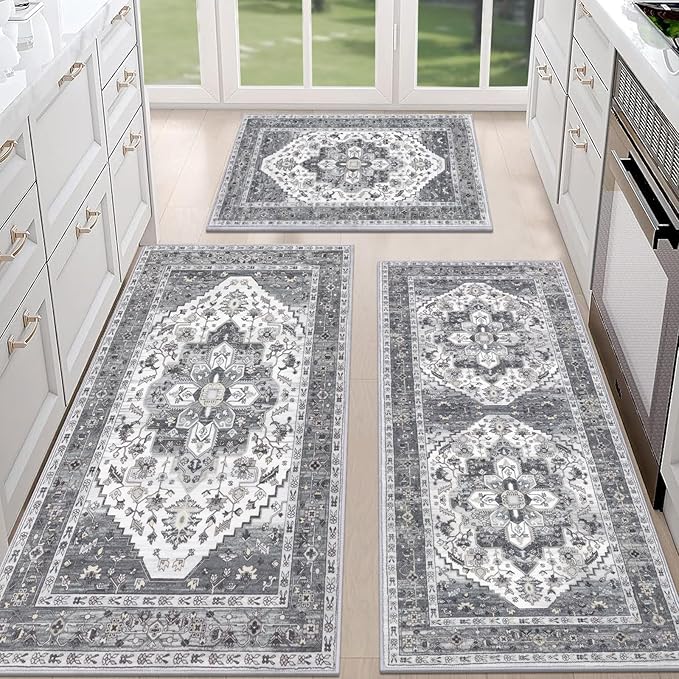 HEBE Boho Kitchen Rug Sets 3 Piece by HEBE