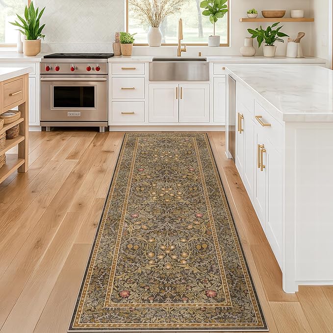 Brown 2'6" x 10' Hallway Runner Rug Non Slip - Image 3
