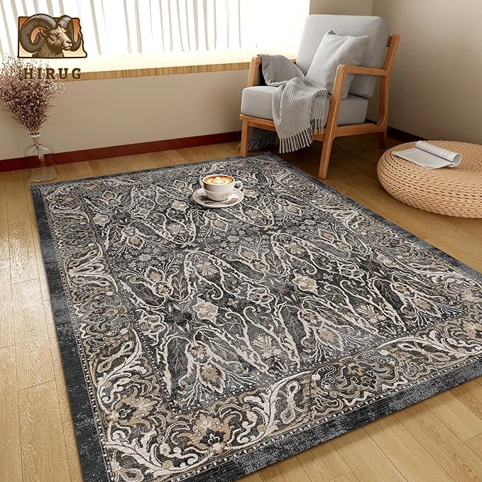 Washable Area Rug 9' x 12' Vintage Traditional Persian Mat - Image 4