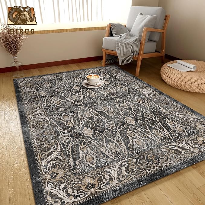 Washable Area Rug 3' x 5 ' Vintage Traditional Persian Mat - Image 4