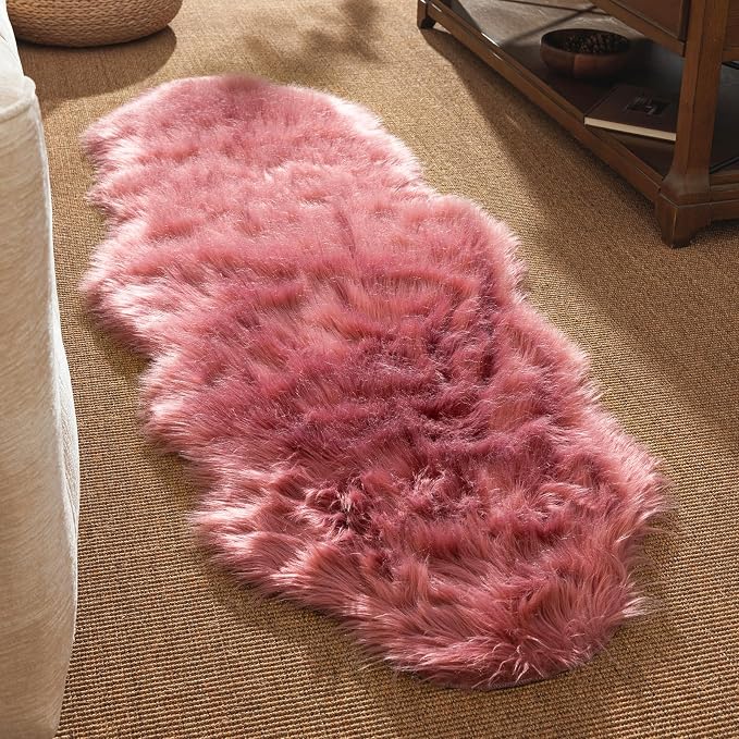 Ashler Faux Fur Rug, Fluffy Shaggy Area Rug Ultra Soft 2 x 6 Feet Sheepskin - Image 3