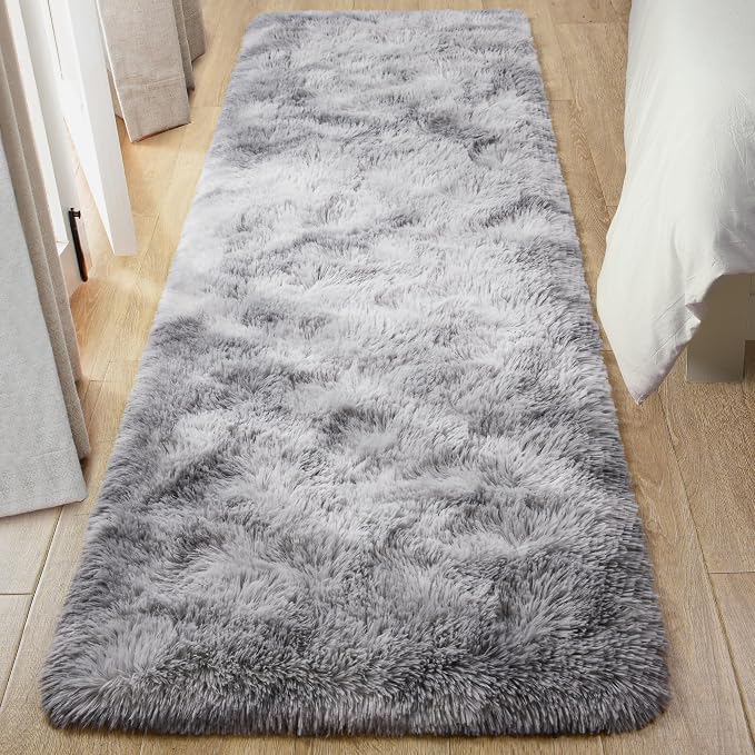 Tepook Fluffy Runner Rugs for Bedroom Aesthetic 2x6 Feet, Shag Soft Bedside Rug - Image 4