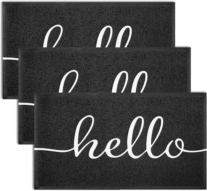 EARTHALL Door Mat 3-Pack Outside Inside Hello Doormat 30"x17.5" Durable Floor by EARTHALL