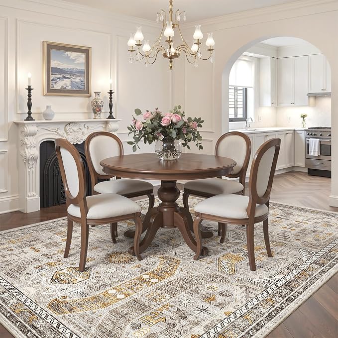 Madane 5x7 Area Rugs for Living Room, Stain Resistant Washable Rugs, Non-Slip - Image 3