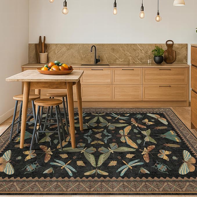Dark 6x8 Insect Area Rug for Living Room - Image 6