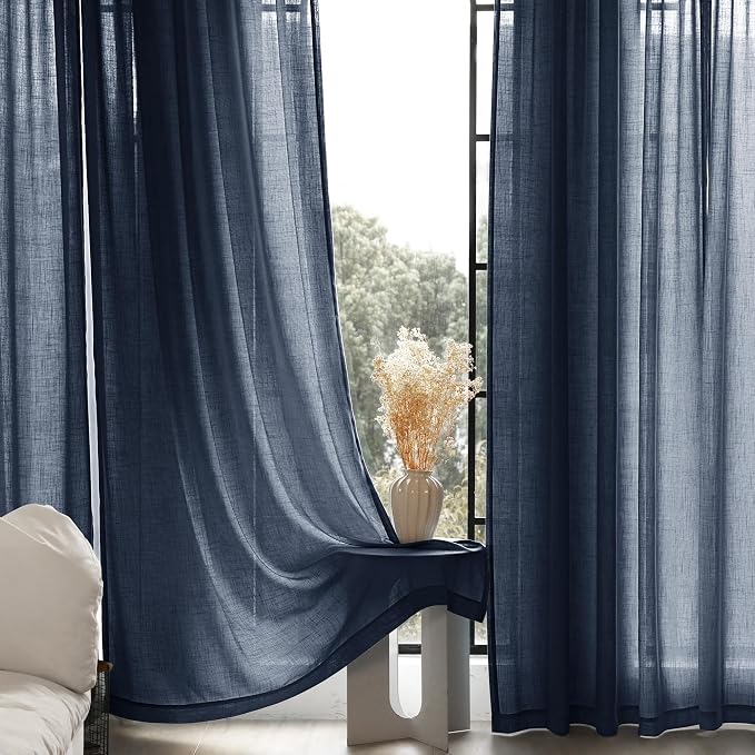 Navy Blue Curtains 84 inch Length - Image 4