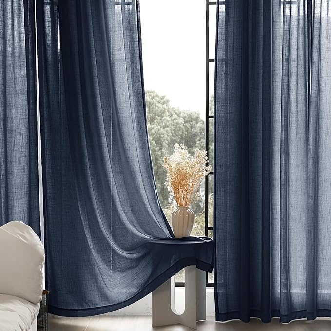 Navy Blue Curtains 120 inch Length - Image 4