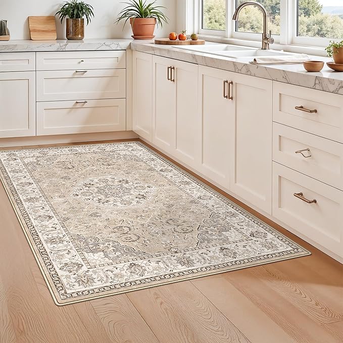3x5 Living Room Area Rugs: Vintage Washable Non-Slip Rug - Image 4
