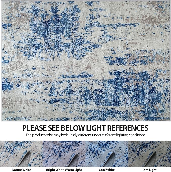 8x10 Area Rugs for Living Room Rug Washable: Abstract Large Rug for Dining Room - Image 6