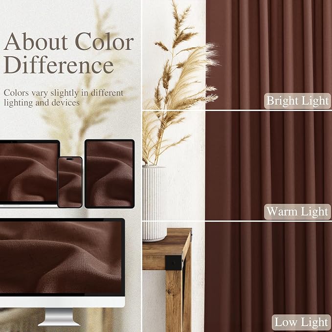 Extra Long Rustic Brown Linen Curtains 120 Inch - Image 3