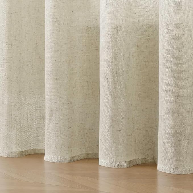Joydeco Linen Curtains 72 Inch Length 2 Panel Sets, Light Filtering Curtains - Image 7