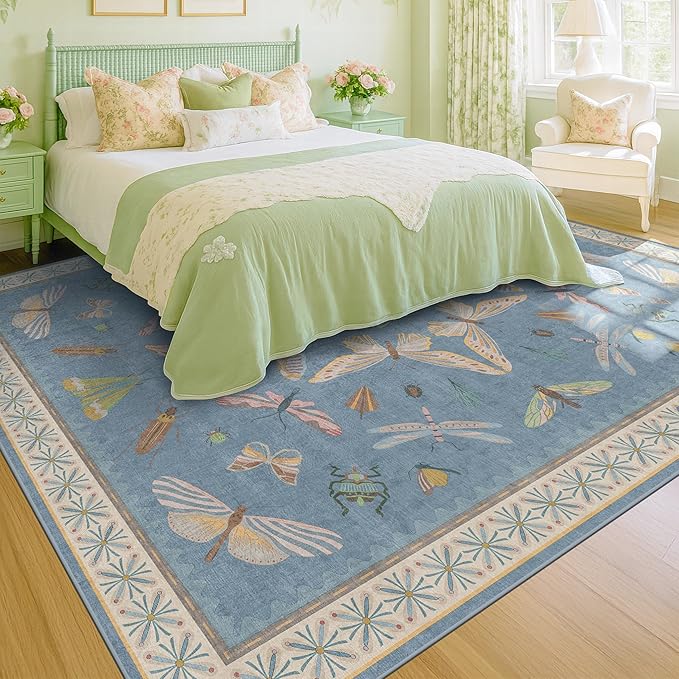 Hazo Haus Insect Light Blue Rug - Image 3