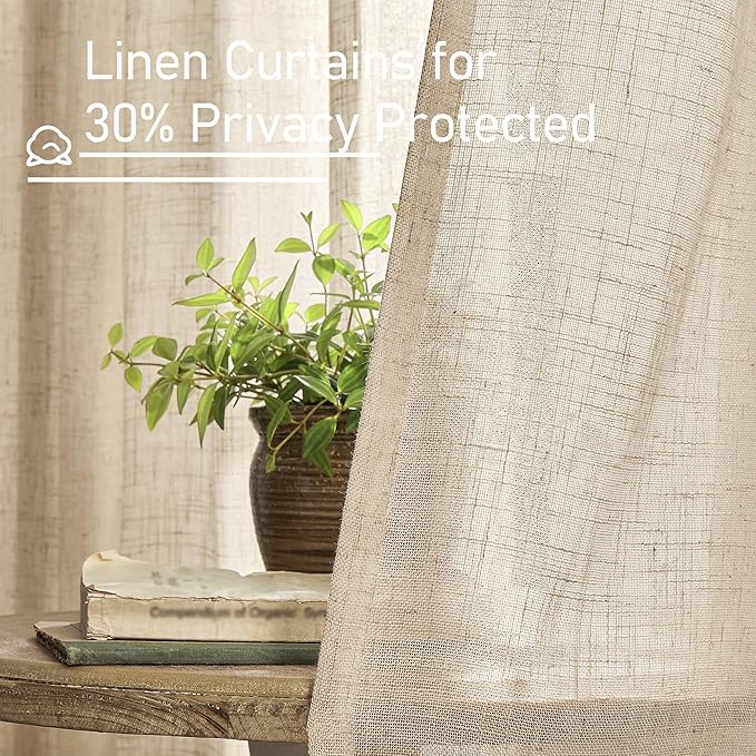LAMIT Brown Linen Curtains 84 inches - Image 5