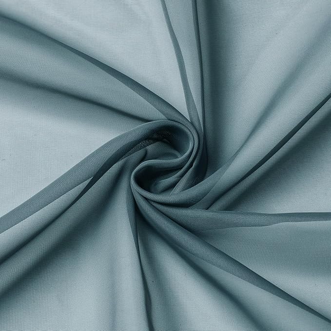 Aiyufeng Dusty Blue Sheer Curtains 90 Inches Long 2 Panels Set, Light Filtering - Image 5