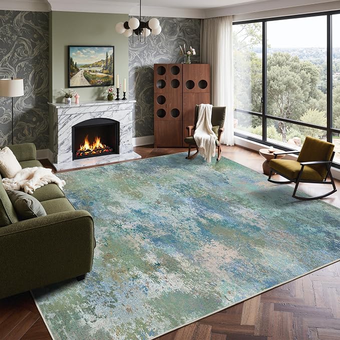 Area Rugs 6x9 for Living Room Bedroom, Modern Abstract Machine Washable Rug - Image 4