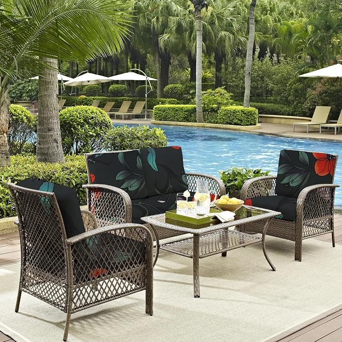 8Pcs Outdoor Cushion Covers, Patio Cushion Covers, Stretch Elastic Slipcovers - Image 6