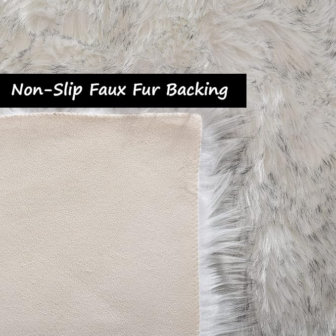 Goolela Faux Sheepskin Fur Rug Fluffy Fuzzy Furry Rug - Image 4