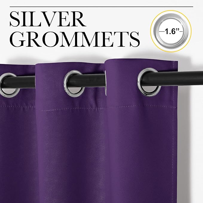 NICETOWN Royal Purple Blackout Curtains 78 inches Length - Image 2