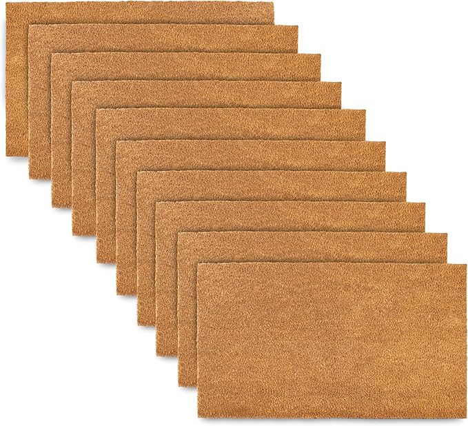 MAINEVENT Plain Coir Doormat Bulk 30x17 Inch, Blank Door Mat 10 Pack by MainEventUSA