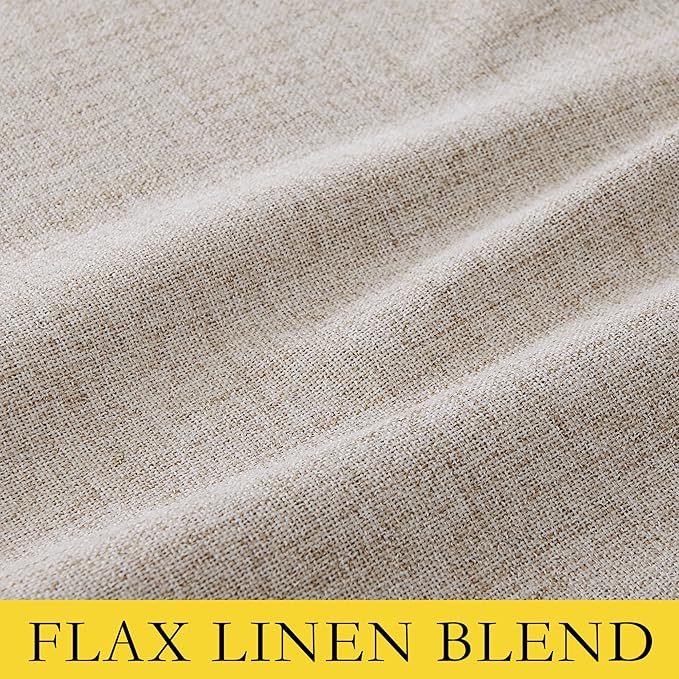 NICETOWN Oatmeal Vintage Open Linen Weave Flax Thermal Curtains, 100% Blackout - Image 8