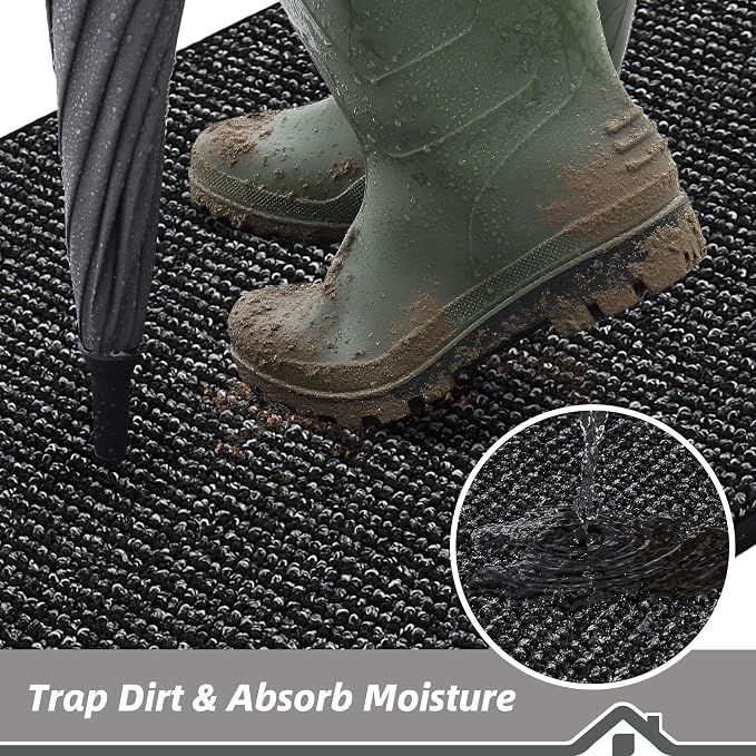 BEQHAUSE Dirt Trapper Door Mat 24" x 60", Non-Slip Washable Doormats, Low - Image 3