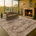 Hazo Haus Boho Brown Living Room Rug 6x8 by HazoHaus