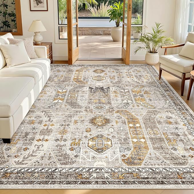 Madane 5x7 Area Rugs for Living Room, Stain Resistant Washable Rugs, Non-Slip by Madane