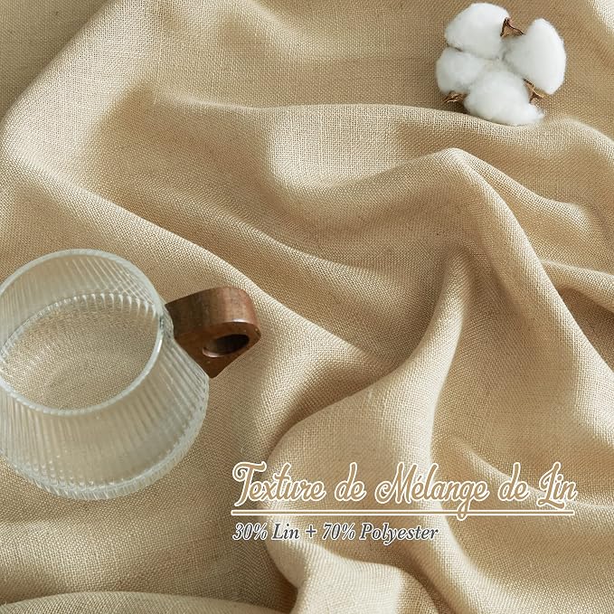 NICETOWN Linen Brown Curtains & Drapes Privacy - Image 4