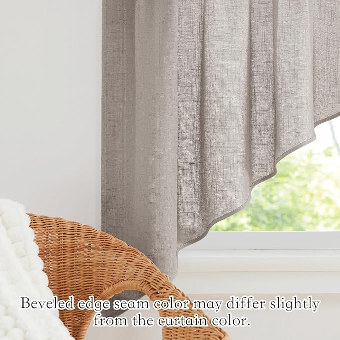 RYB HOME Linen Blend Swag Curtain Valance - Image 5