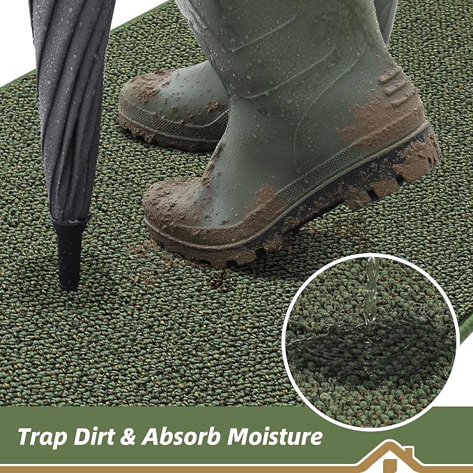 BEQHAUSE Dirt Trapper Door Mat 17" x 30", Non-Slip Doormats, Dirt Resist and - Image 3