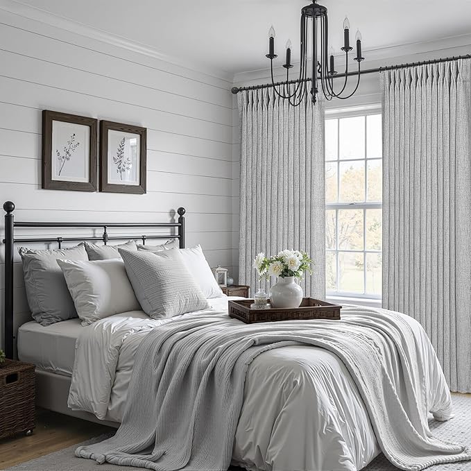 Light Gray Semi Sheer Viral 90 Inch Long Curtains - Image 6