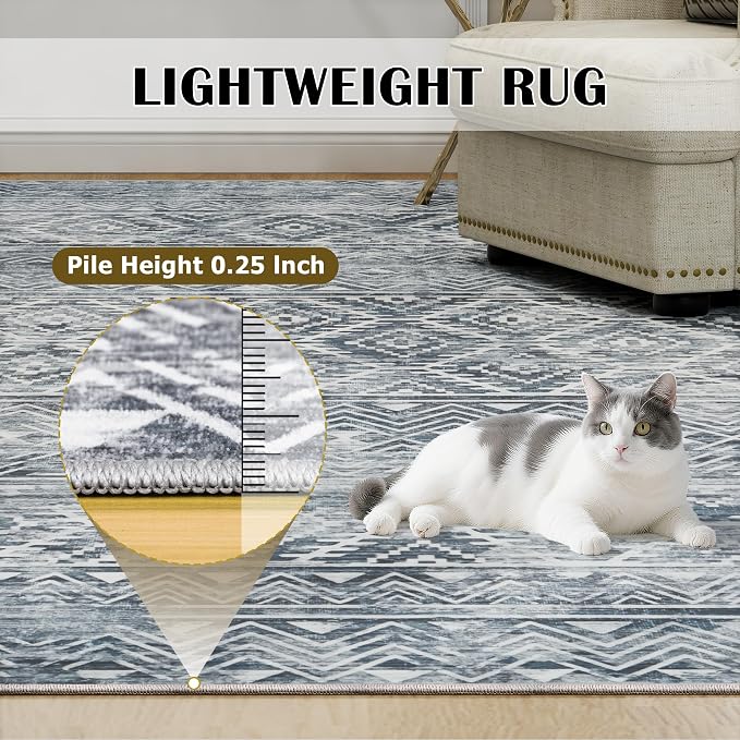 9x12 Area Rugs Washable Rug: Anti-Skid Abstract Modern Living Room Rug Soft - Image 6