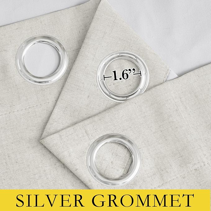 NICETOWN 100% Absolutely Blackout Linen Curtains - Image 5
