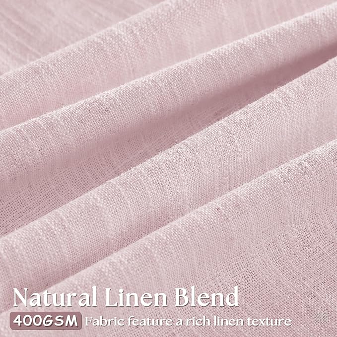 80 Inch Light Pink Pinch Pleated Semi Sheer Curtains 40x80 2 Panels Set | - Image 3
