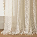 WAZZIO Boho Lace Curtains 2 Panels 84 Inches Long-Cute Vintage Victorian Sheer by WAZZIO