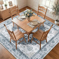 RELEANY Area Rugs Square 7ft Washable Non-Slip, Floral Vintage Distress Print by RELEANY