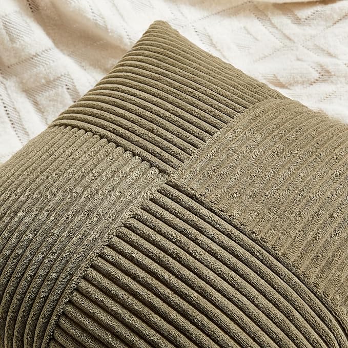Fancy Homi 2 Packs Olive Green Long Lumbar Decorative Throw Pillow Covers 12x24 - Image 3