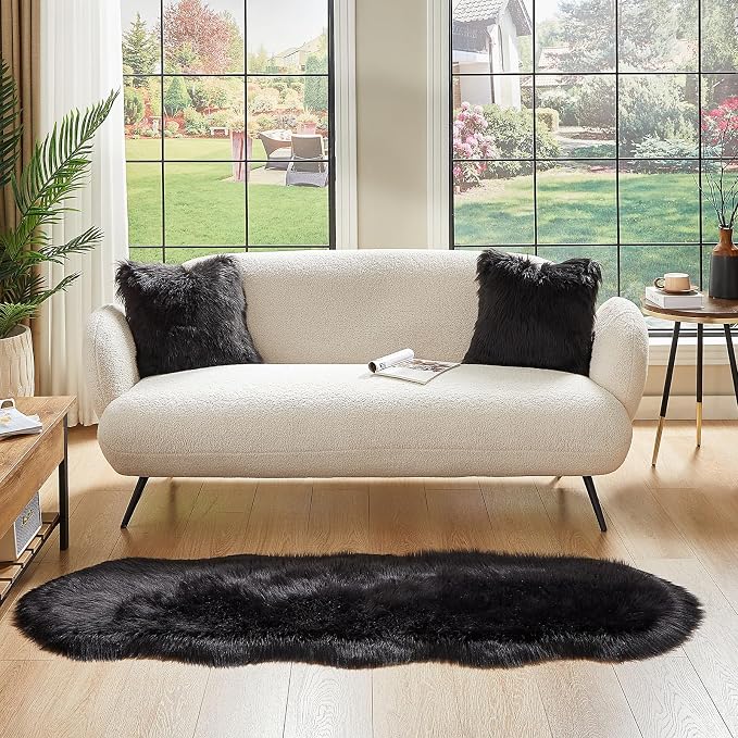 AMTOVO Faux Sheepskin Rug, 2 x 6 ft Faux Fur Rug - Image 6
