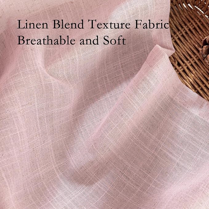 MYSKY HOME Pink Curtains for Girls Bedroom Living Room Semi Sheer Light - Image 5
