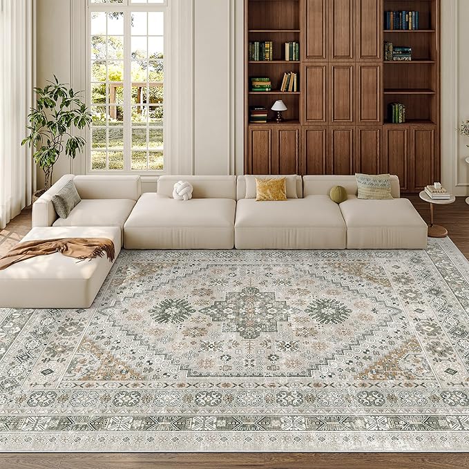 zesthome 8x10 Area Rugs for Living Room, Non-Slip Backing Washable Rugs by Zesthome