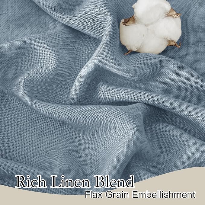 RYB HOME Blue Linen Sheer Curtains - Image 2