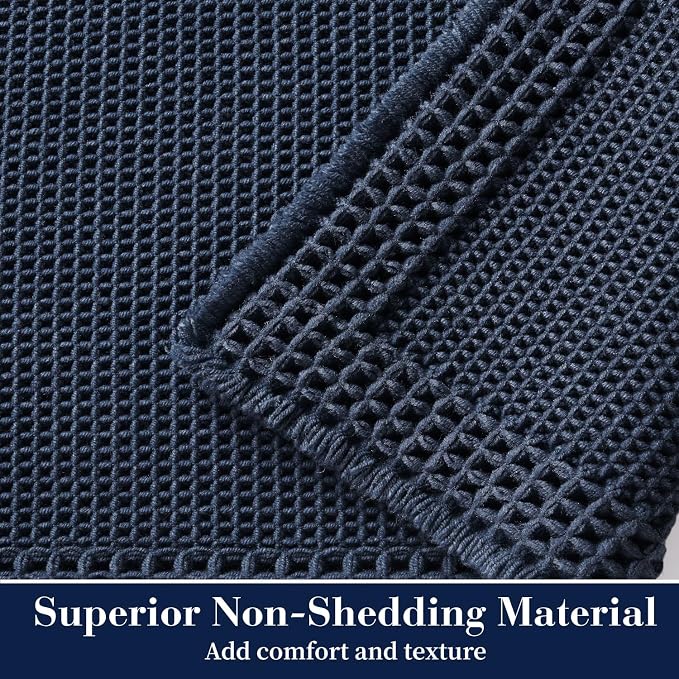 RESARE Waffle Bath Mat, Super Absorbent Non Slip, Machine Washable, Ultra Soft - Image 2