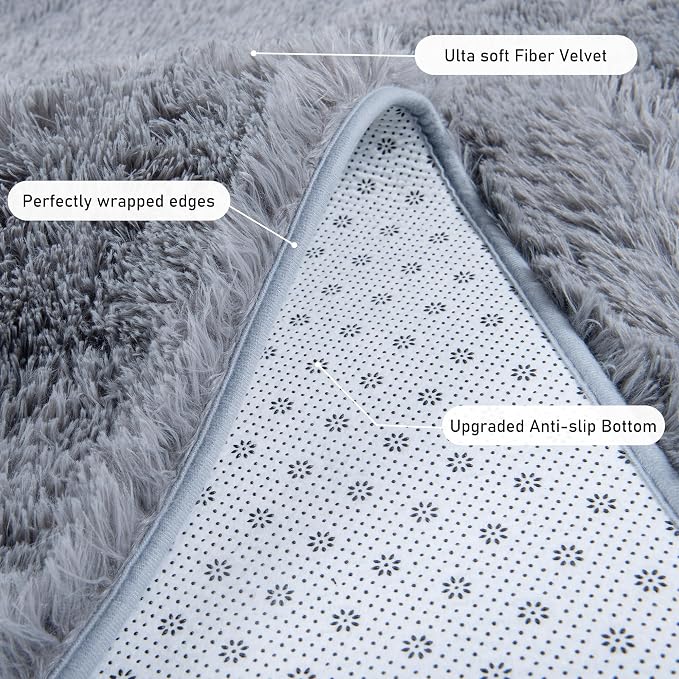 Runner Rugs for Bedroom 2x6 Rug Runners for Hallways Non Slip Soft Shag Bedside - Image 5