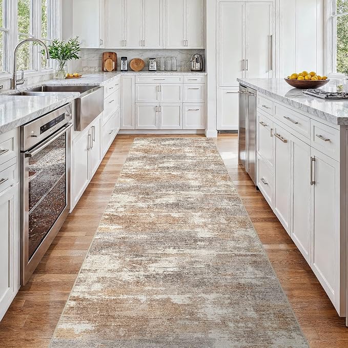 3x15 Washable Kitchen Runner Rug: Modern Abstract Runners - Image 2