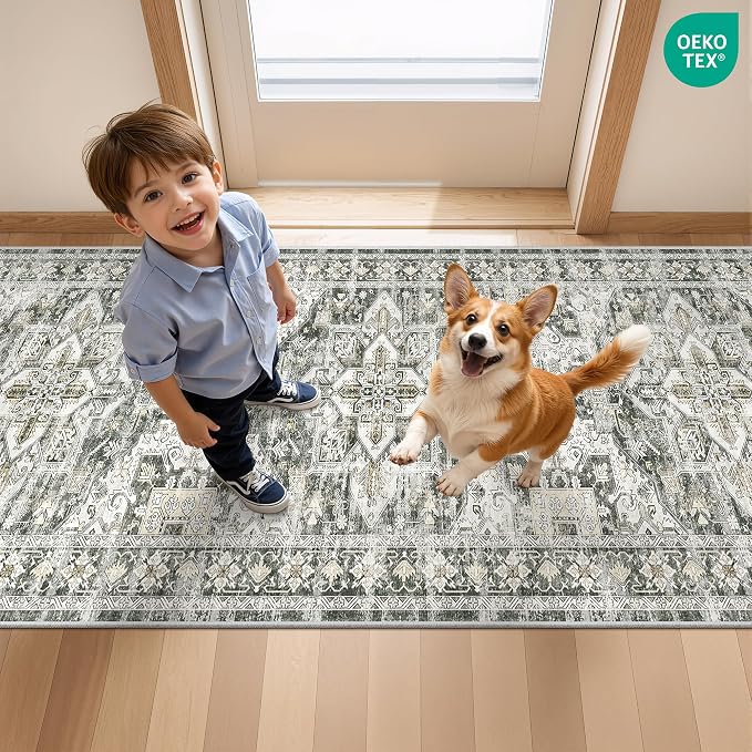 Runner Rug 2x8 Runners for Hallways Non Slip Washable, Vintage Hallway Runner - Image 9